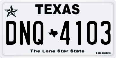 TX license plate DNQ4103