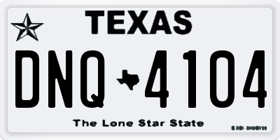 TX license plate DNQ4104