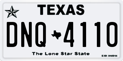 TX license plate DNQ4110