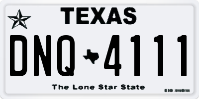 TX license plate DNQ4111