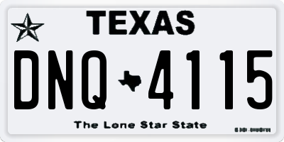 TX license plate DNQ4115