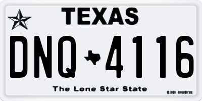 TX license plate DNQ4116