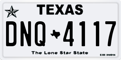 TX license plate DNQ4117