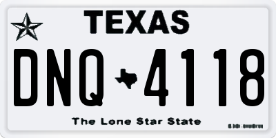 TX license plate DNQ4118