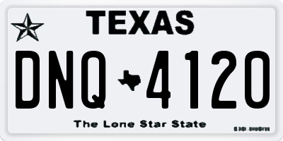 TX license plate DNQ4120