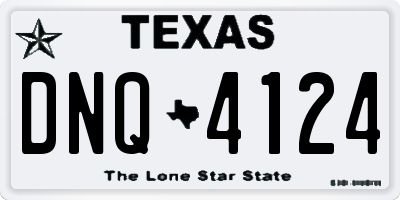 TX license plate DNQ4124