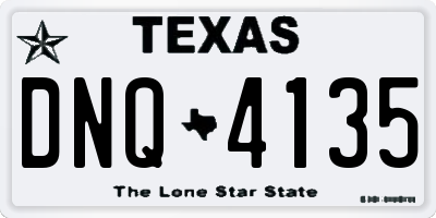 TX license plate DNQ4135