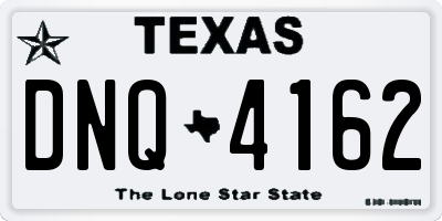 TX license plate DNQ4162