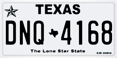 TX license plate DNQ4168
