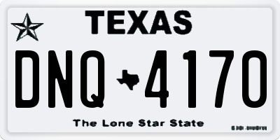 TX license plate DNQ4170