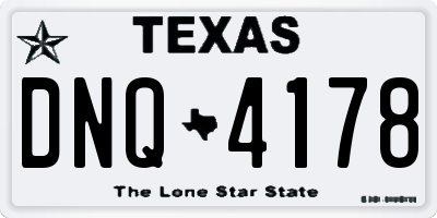 TX license plate DNQ4178