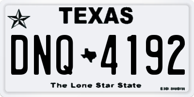 TX license plate DNQ4192