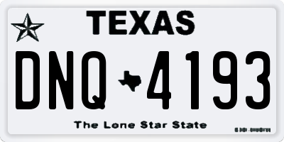 TX license plate DNQ4193
