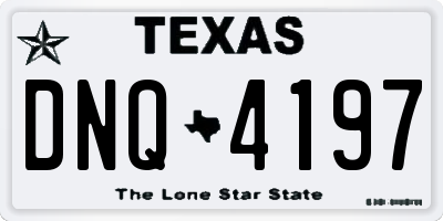 TX license plate DNQ4197