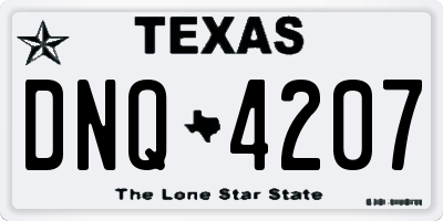 TX license plate DNQ4207