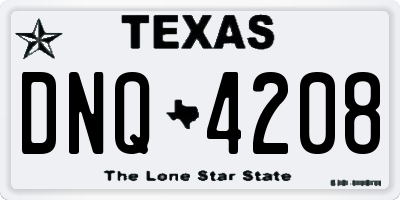 TX license plate DNQ4208
