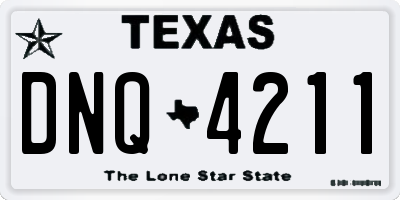 TX license plate DNQ4211