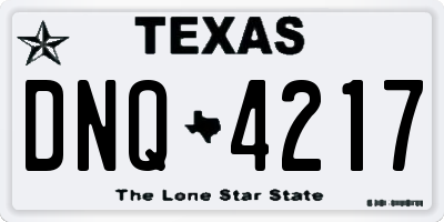 TX license plate DNQ4217