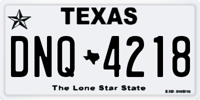 TX license plate DNQ4218