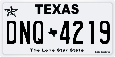 TX license plate DNQ4219