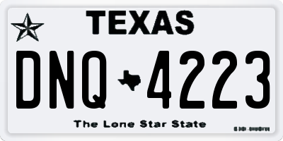TX license plate DNQ4223