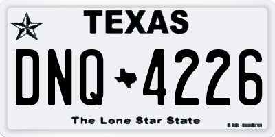 TX license plate DNQ4226