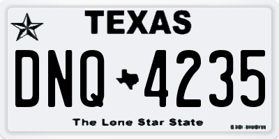 TX license plate DNQ4235