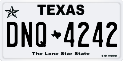 TX license plate DNQ4242