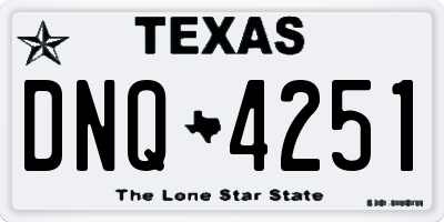 TX license plate DNQ4251