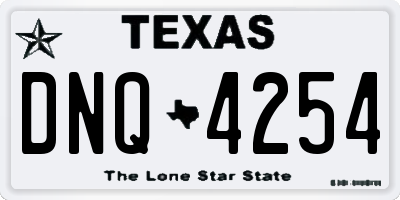 TX license plate DNQ4254