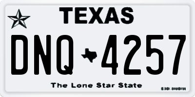 TX license plate DNQ4257