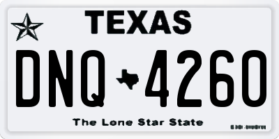 TX license plate DNQ4260