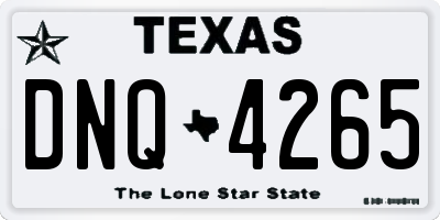 TX license plate DNQ4265