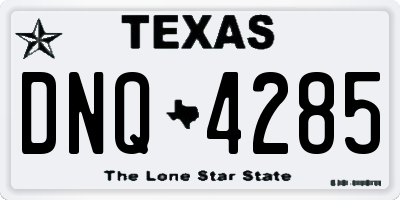 TX license plate DNQ4285