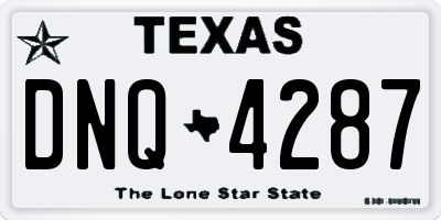 TX license plate DNQ4287