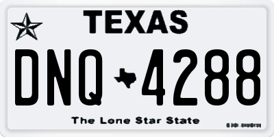 TX license plate DNQ4288