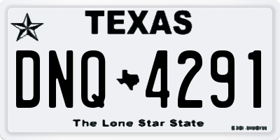 TX license plate DNQ4291