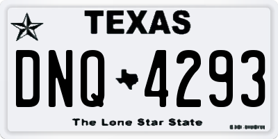 TX license plate DNQ4293