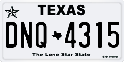 TX license plate DNQ4315