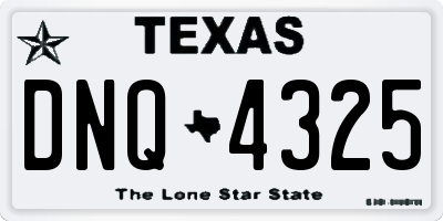 TX license plate DNQ4325