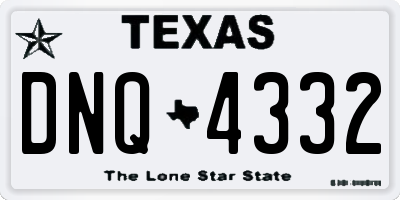 TX license plate DNQ4332