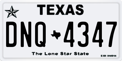 TX license plate DNQ4347