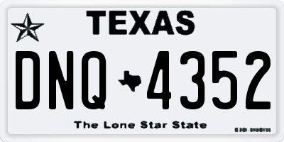 TX license plate DNQ4352