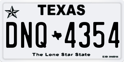 TX license plate DNQ4354