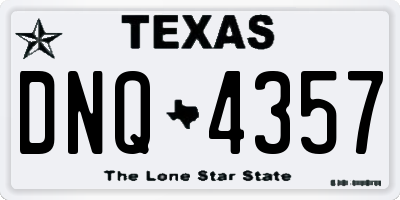 TX license plate DNQ4357