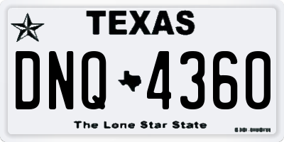 TX license plate DNQ4360