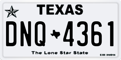 TX license plate DNQ4361