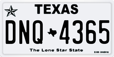 TX license plate DNQ4365