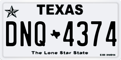 TX license plate DNQ4374
