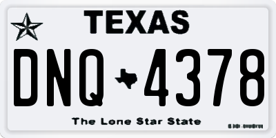 TX license plate DNQ4378